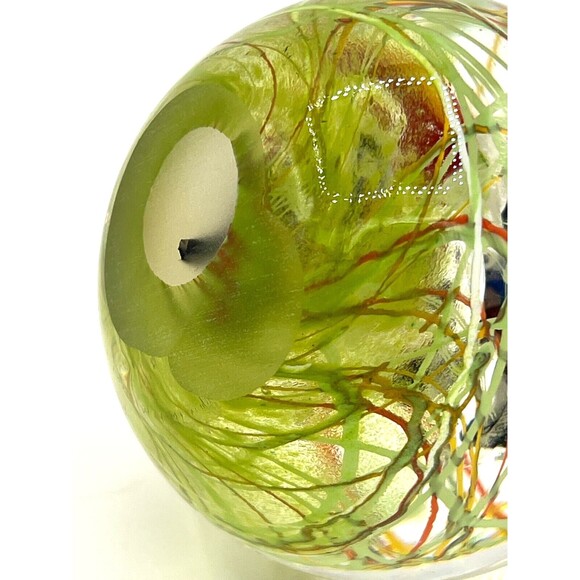 Murano Style Studio Glass Handblown Paperweight Multicolored Swirl Ribbons Fish - Picture 9 of 16